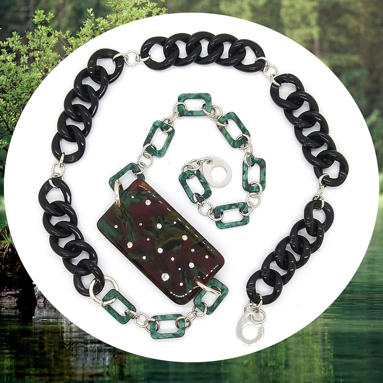 ECOO7-Necklace-cotton-flower-Nero-VerdeSmeraldo-Bordeaux-5